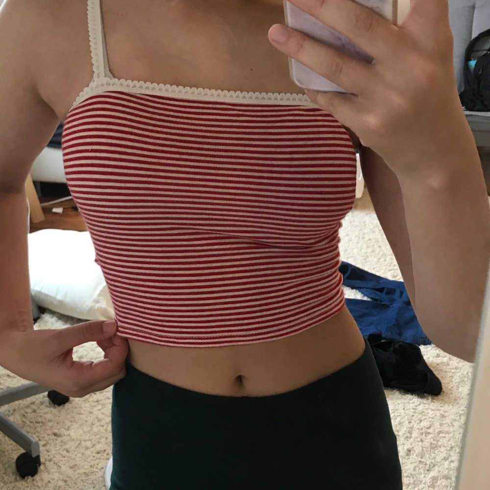 Stripped fitted crop top